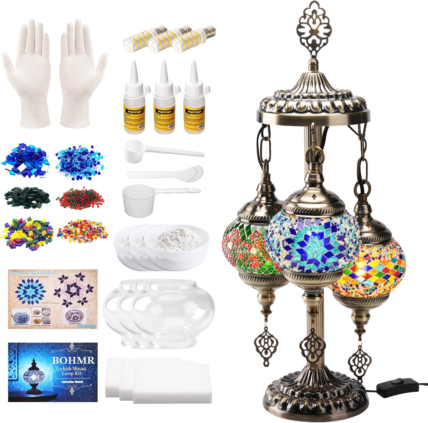 Art Craft Diy - DIY 3 Küreli Türk Mozaik Lamba