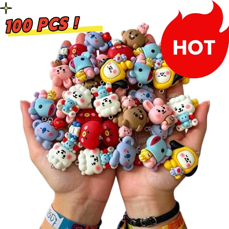 Art Craft Diy - 7 adet BT21 Reçine Karikatür Figür