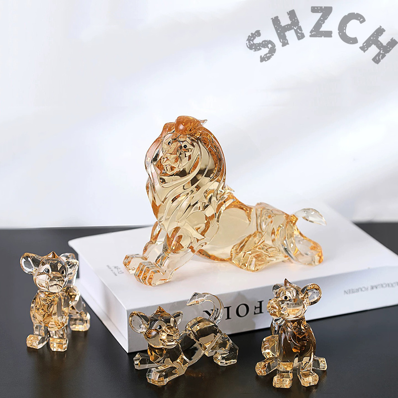 Art Craft Lion - Küçük Aslan Heykeli Süsü, Şeffaf Akrilik