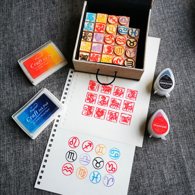 Stamping Ink Pad - DIY Oniki Zodyak Mühürler Oniki Takımyıldızları
