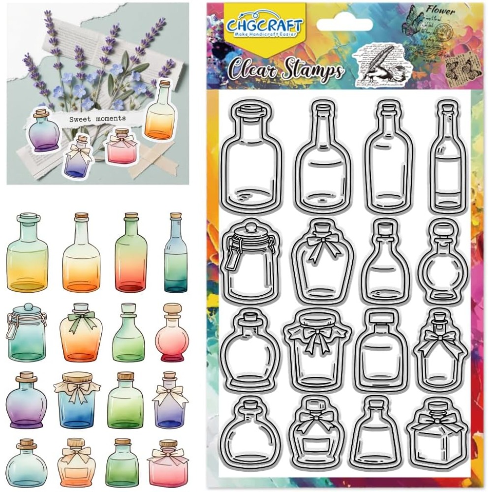 Stamping Ink Pad - Çeşitli Şişe Stili Şeffaf Damgalar DIY