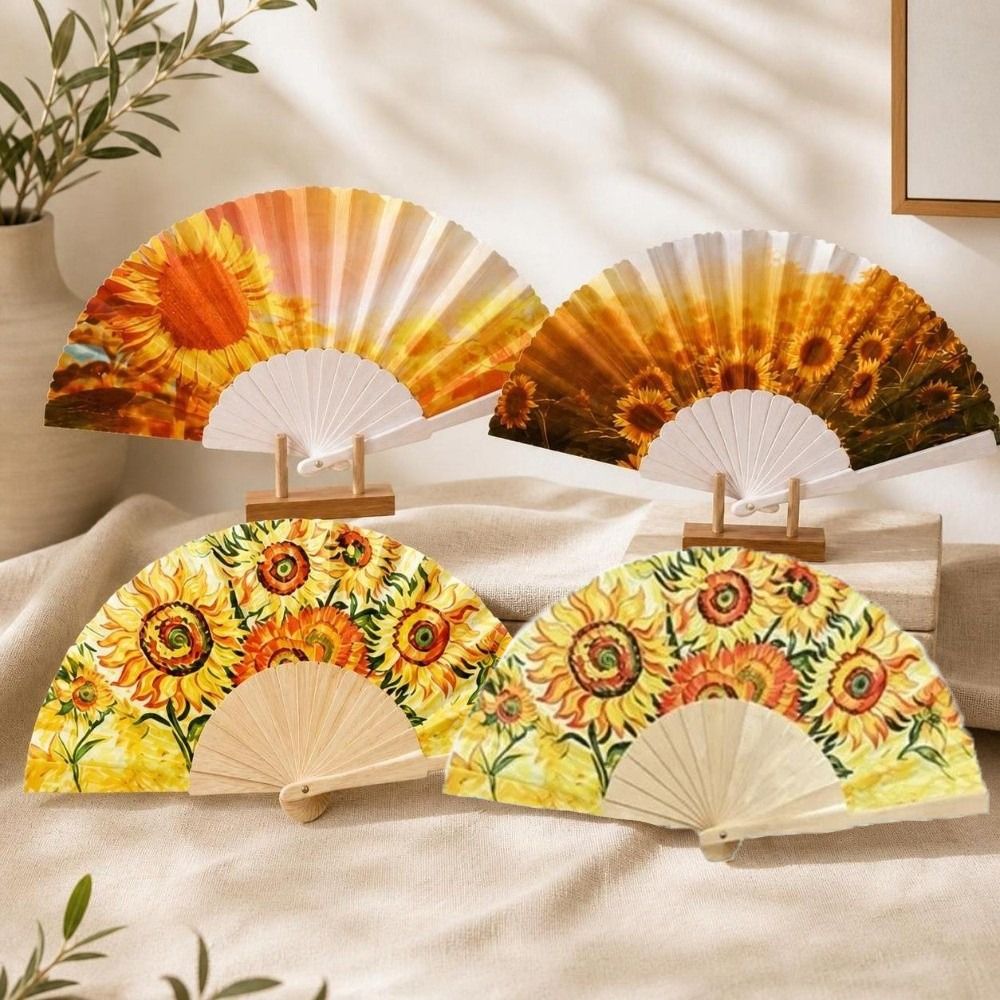 Art Craft And Design - El Sanatları Ayçiçeği Katlanır Yelpaze El